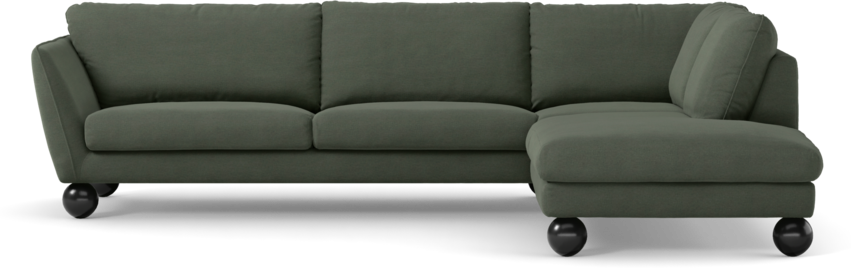 Madison Lux - 3-sits soffa med divan höger - Grön