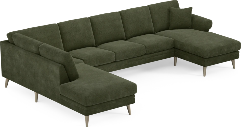 Eden - 3-sits soffa med divan vänster och schäslong höger - Grön