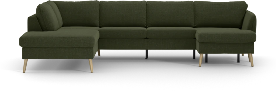 County - 3-sits soffa med divan vänster och schäslong höger - Grön