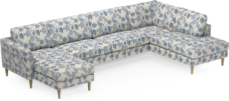 Bridge - 3-sits soffa med schäslong vänster och divan höger - Blå