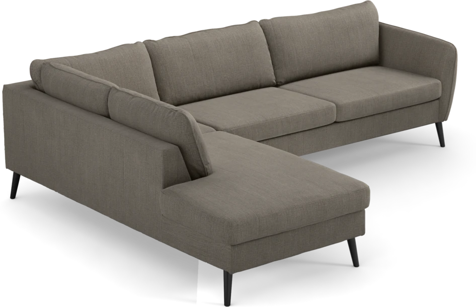 County - 2,5-sits soffa med divan vänster - Brun