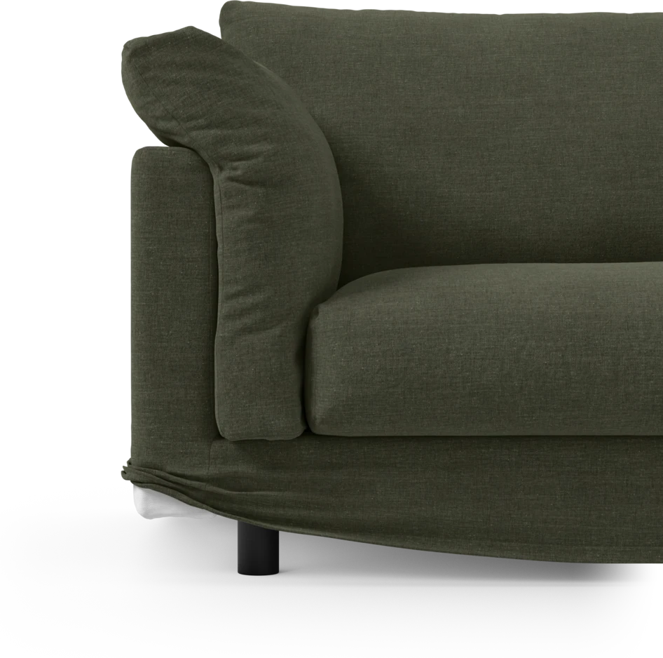Cherrie Klädsel - Klädsel till 3-sits soffa med divan vänster - Grön