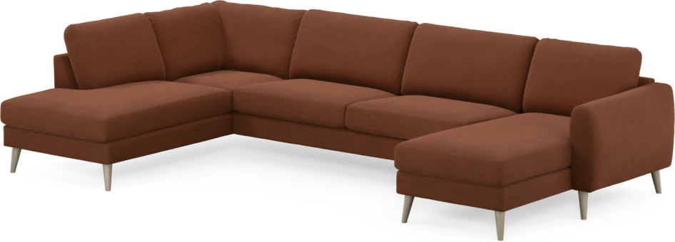 Bridge - 3-sits soffa med divan vänster och schäslong höger - Orange