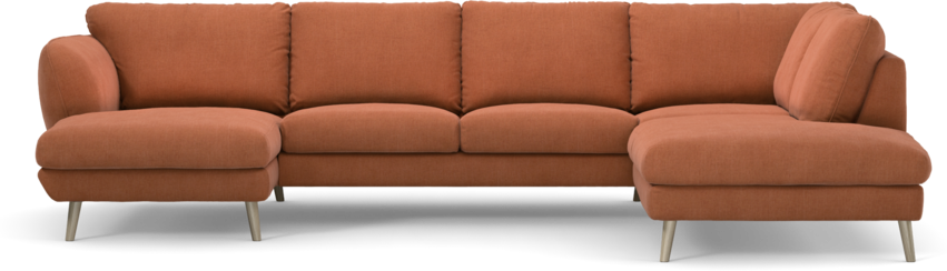 Madison Lux - 2-sits soffa med schäslong vänster och divan höger - Orange