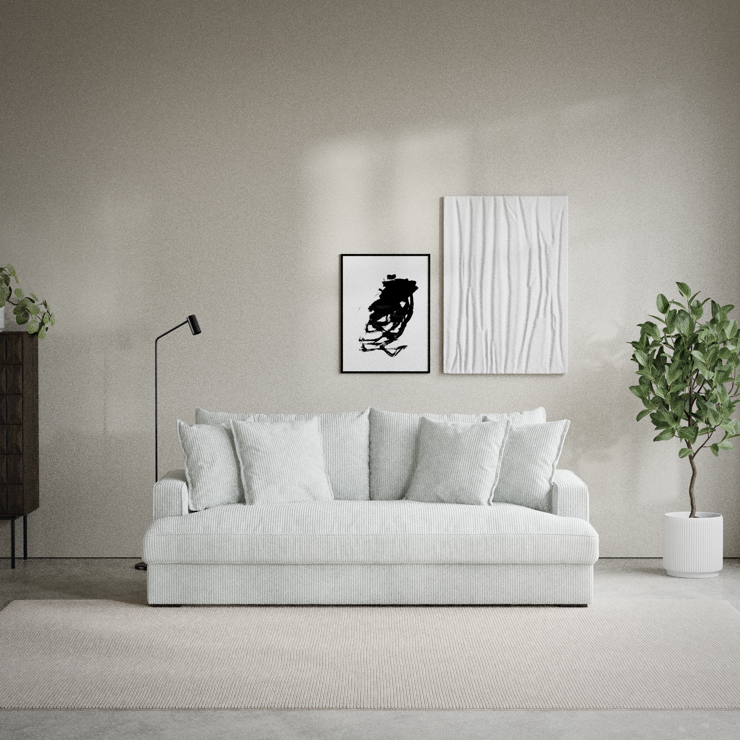 Mila - 3-sits soffa, hel dyna - inspiration