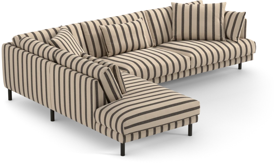 Harper - 3-sits soffa med divan vänster - Flerfärgad