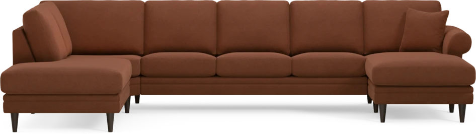 Eden - 3-sits soffa med divan vänster och schäslong höger - Orange