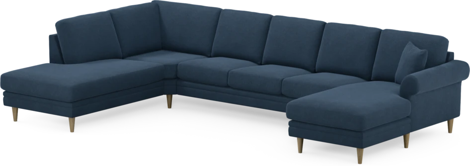 Eden - 3-sits soffa med divan vänster och schäslong höger - Blå