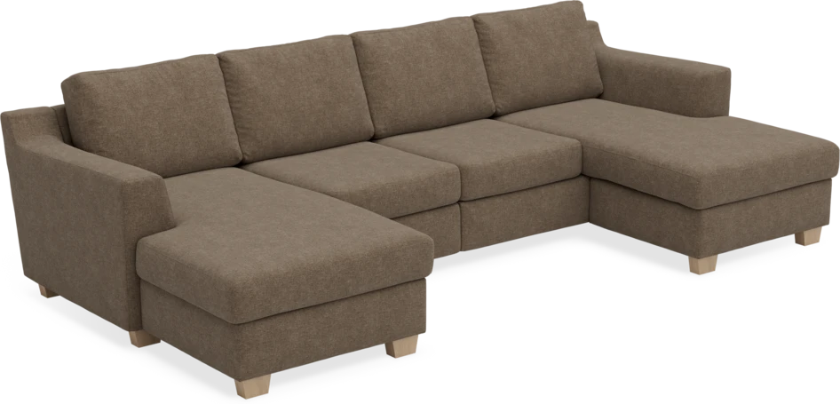Friday - 2-sits soffa med två schäslonger - Brun