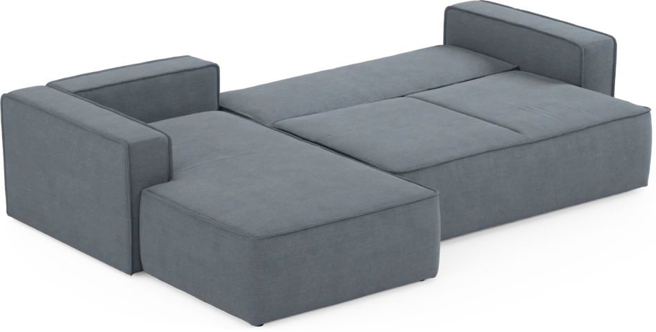 Ide - Bäddsoffa 3-sits med schäslong vänster - Blå