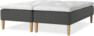 Delux Sense - Ramsäng, dubbelsäng med bäddmadrass - Grå
