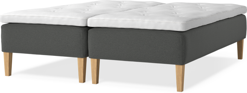 Delux Sense - Ramsäng, dubbelsäng med bäddmadrass - Grå