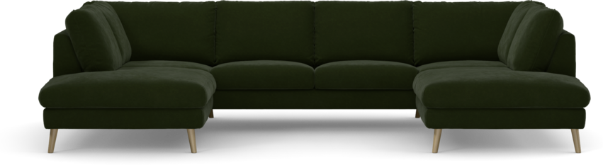 Madison - 2-sits soffa med divan vänster och höger - Grön