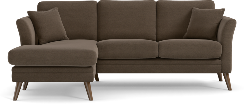 Eden - 2-sits soffa med schäslong - Brun