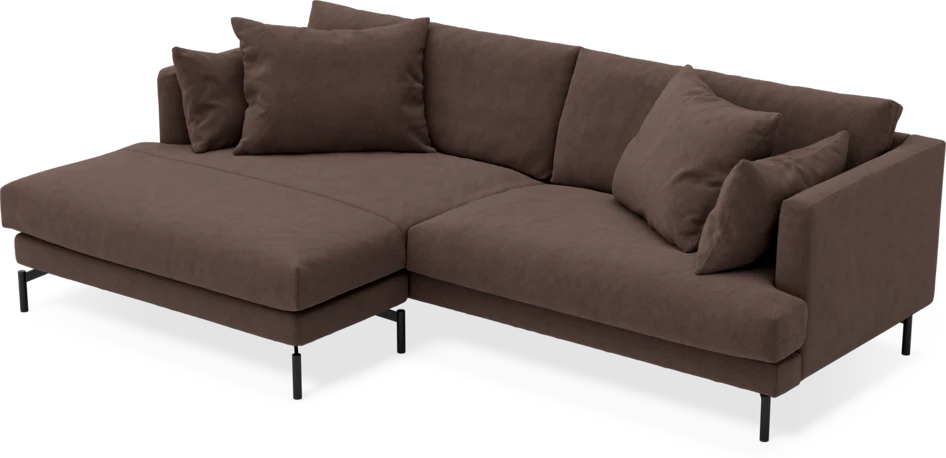 Harper - 4-sits med schäslong XL vänster - Brun