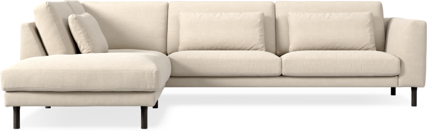 Willow - 3-sits soffa med divan vänster, fast klädsel - Beige