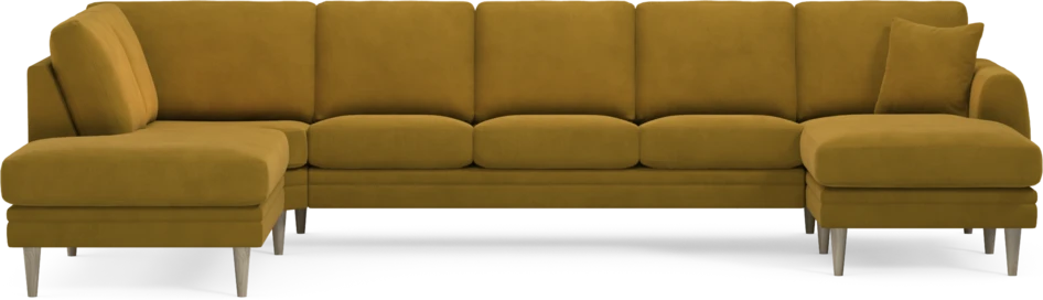 Eden - 3-sits soffa med divan vänster och schäslong höger - Gul