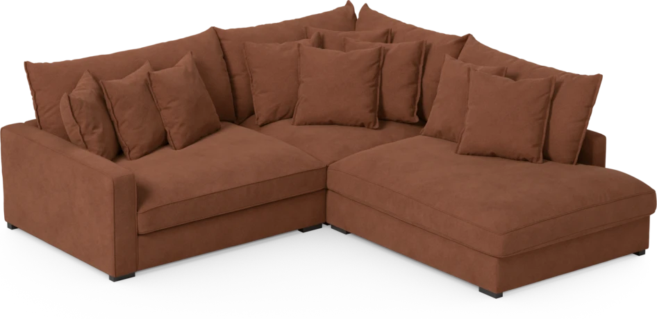 Rossi - 2-sits soffa med divan höger - Orange