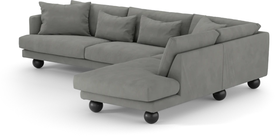 Harper - 3-sits soffa med divan höger - Grå