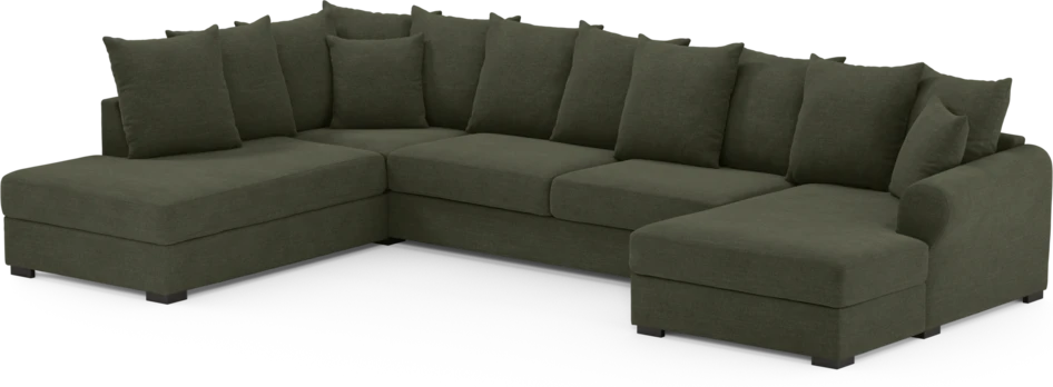 Town - 3-sits soffa med divan vänster och schäslong höger - Grön