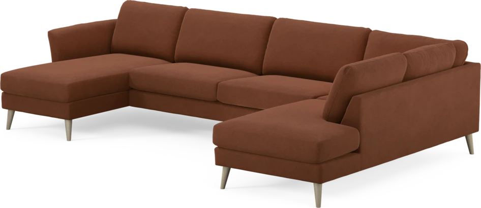 Bridge - 3-sits soffa med schäslong vänster och divan höger - Orange