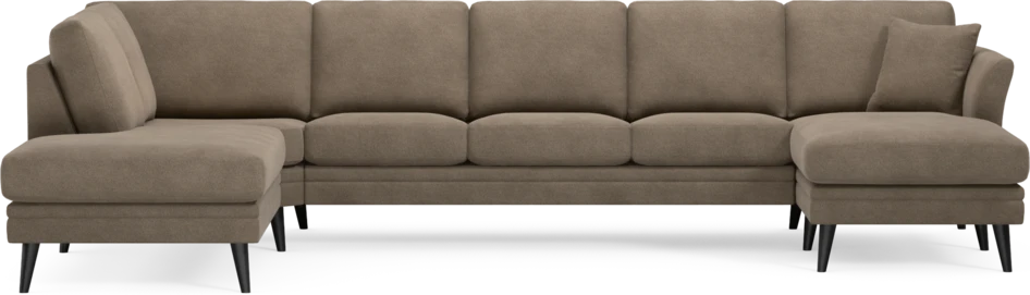 Eden - 3-sits soffa med divan vänster och schäslong höger - Brun