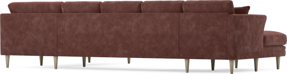 Eden - 3-sits soffa med schäslong vänster och divan höger - Röd