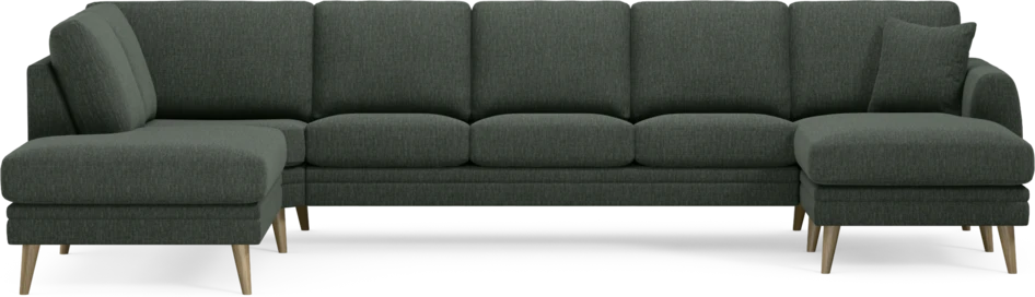 Eden - 3-sits soffa med divan vänster och schäslong höger - Grön