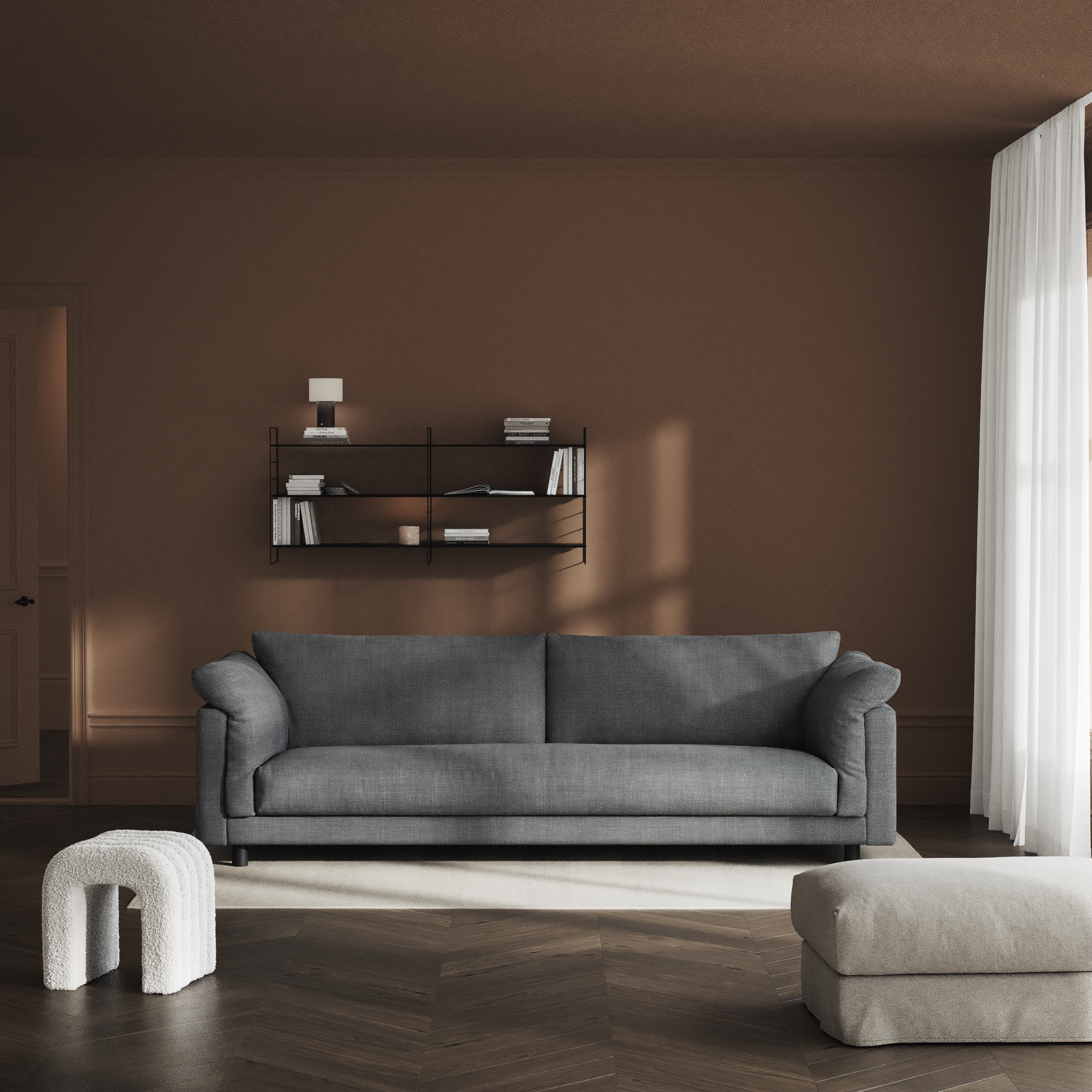 Cherrie - 4-sits soffa, hel dyna, fast klädsel - inspiration