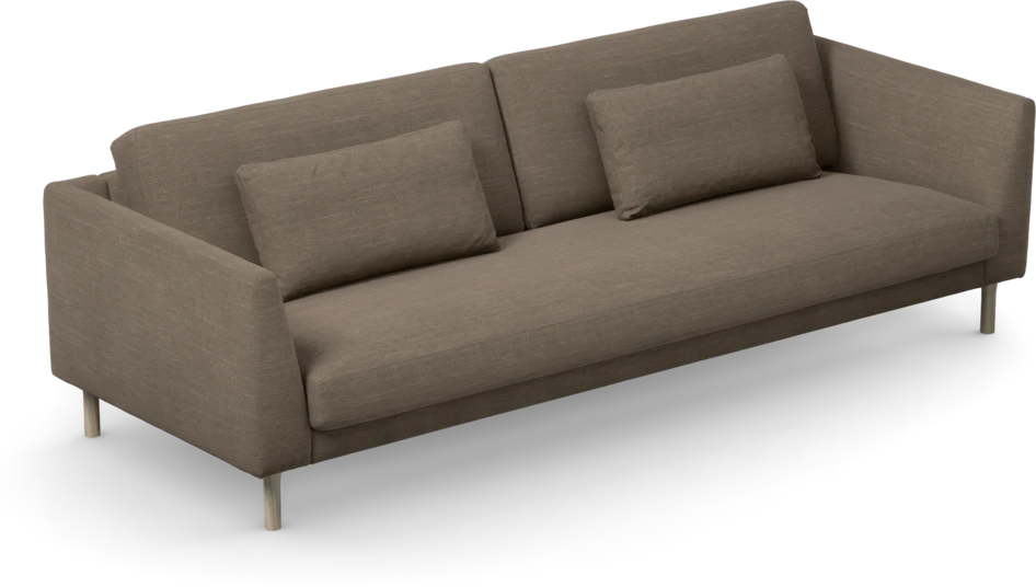 Willow - 4-sits soffa, hel dyna, fast klädsel - Brun