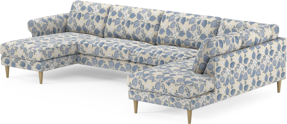 Bridge - 3-sits soffa med schäslong vänster och divan höger - Blå