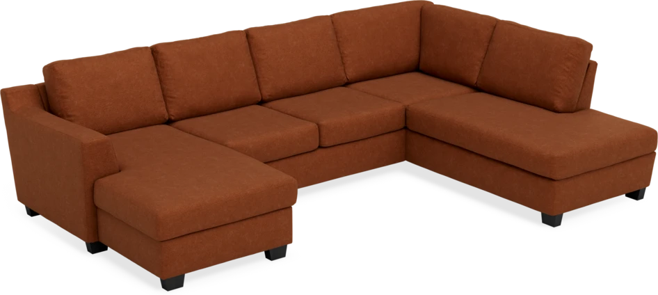 Friday - 3-sits soffa med schäslong vänster och divan höger - Orange