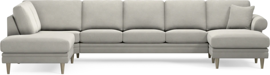 Eden - 3-sits soffa med divan vänster och schäslong höger - Grå