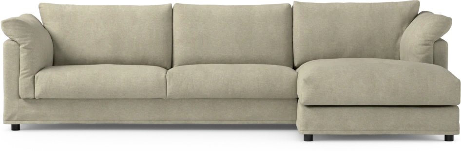 Cherrie - 3-sits soffa med schäslong höger, med kappa - Beige