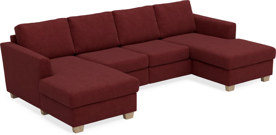 Friday - 2-sits soffa med två schäslonger - Rosa
