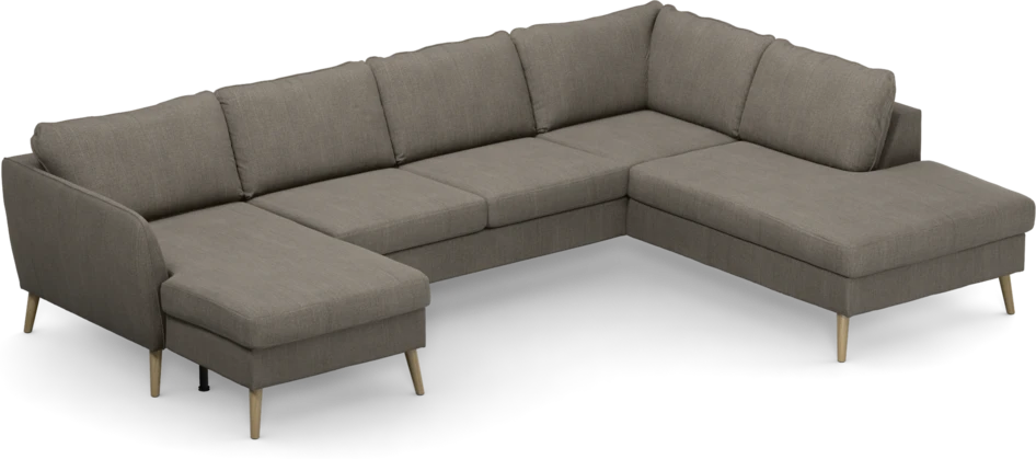 County - 3-sits soffa med schäslong vänster och divan höger - Brun
