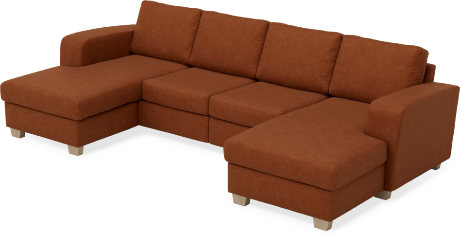 Friday - 2-sits soffa med två schäslonger - Orange