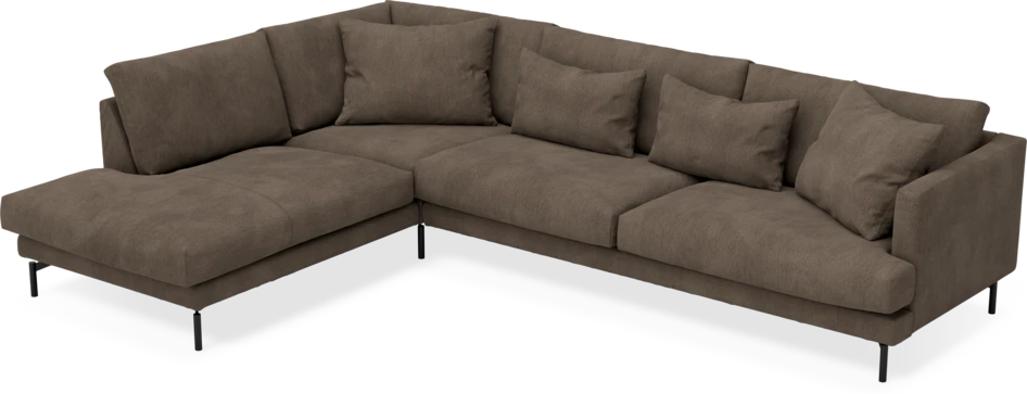 Harper - 3-sits soffa med divan vänster - Brun