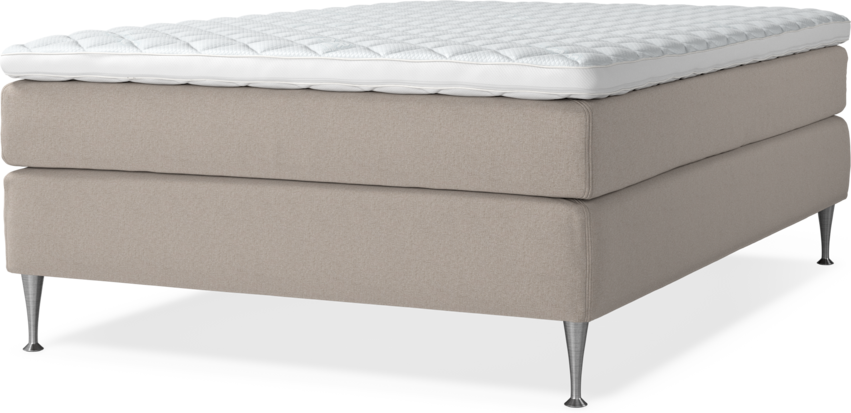 Delux Sense - Kontinentalsäng, enkelsäng 140 cm med bäddmadrass - Beige