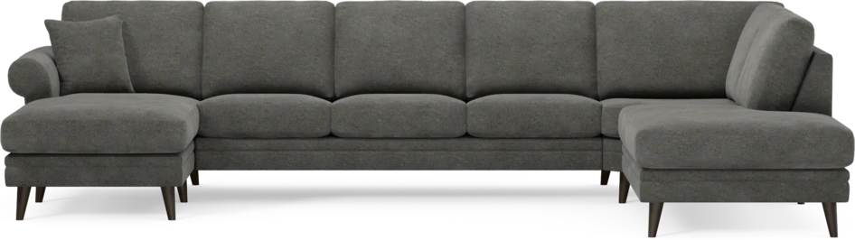 Eden - 3-sits soffa med schäslong vänster och divan höger - Grå