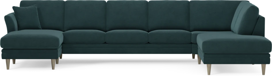 Eden - 3-sits soffa med schäslong vänster och divan höger - Blå
