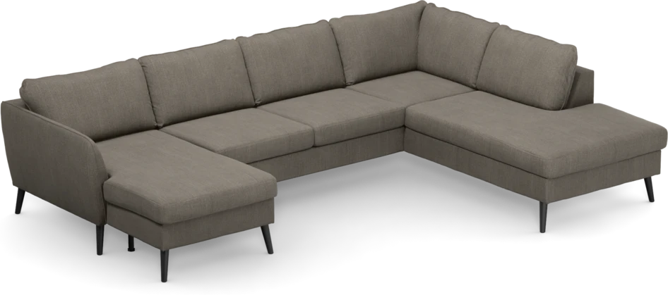 County - 3-sits soffa med schäslong vänster och divan höger - Brun