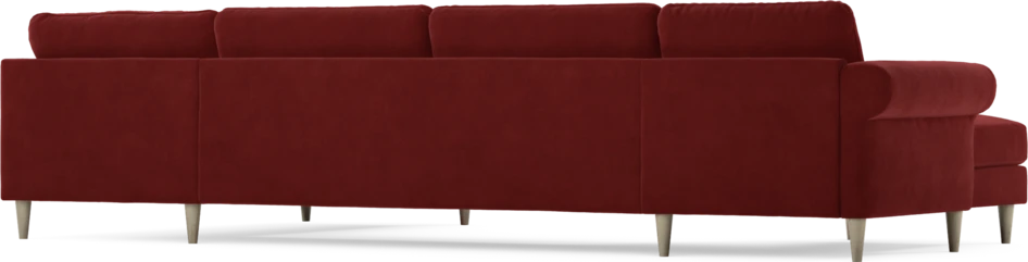 Bridge - 3-sits soffa med schäslong vänster och divan höger - Röd