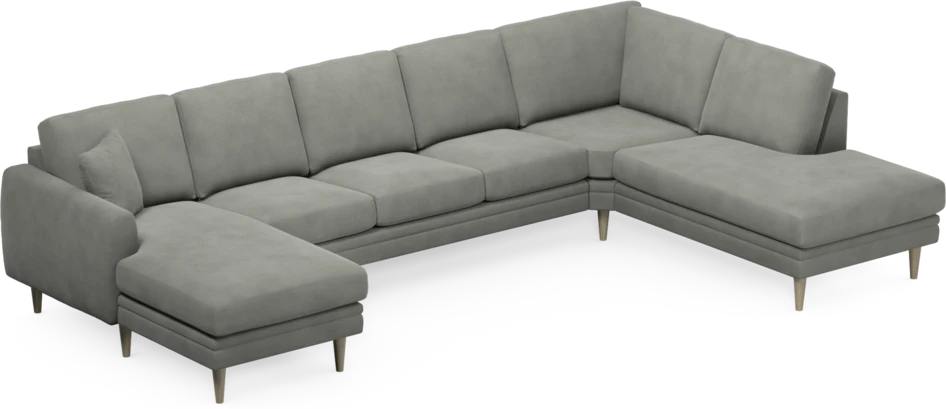 Eden - 3-sits soffa med schäslong vänster och divan höger - Grå