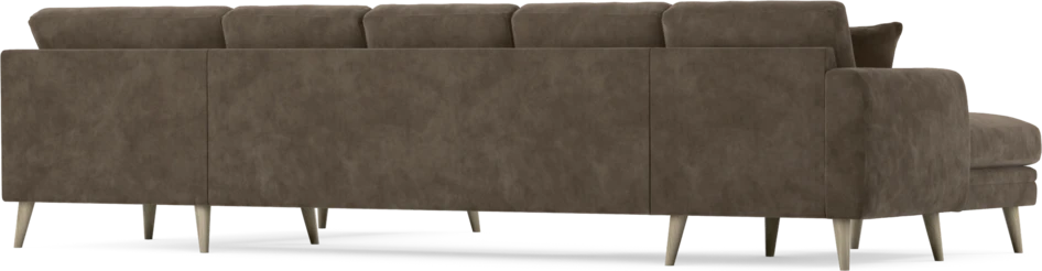 Eden - 3-sits soffa med schäslong vänster och divan höger - Brun