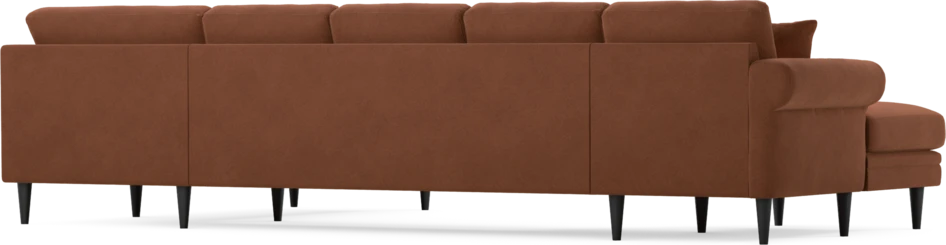 Eden - 3-sits soffa med schäslong vänster och divan höger - Orange
