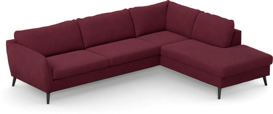 County - 2,5-sits soffa med divan höger - Röd