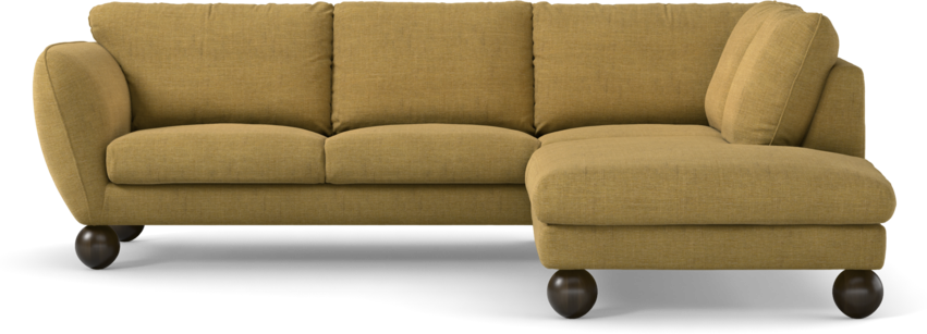 Madison - 2-sits soffa med divan höger - Gul