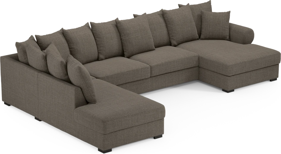 Town - 3-sits soffa med divan vänster och schäslong höger - Brun