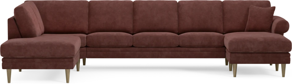 Eden - 3-sits soffa med divan vänster och schäslong höger - Röd